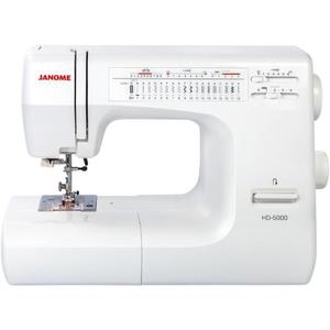 Janome HD5000 Heavy-Duty Sewing Machine for Beginners - Portable Mechanical Sewing Machines with Accessories and Cover, Leather Stitching Machine for Hemming, Clothes, Jeans, Quilting, Upholstery