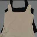 BEAUDRM Women's Y2k Double Lined 3 Piece Crop Tank Top Sets Square Neck Sleeveless Ruched Tee Shirt Basic Tops Pack White Black Khaki Small