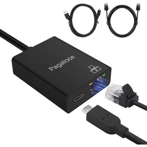 Ethernet Adapter for Fire TV Stick, Micro USB to RJ45 Adapter, Compatible with Fire TV Stick Basic/2nd/4k/Lite, Chromecast 1/2/3/Ultra/Audio, with Micro USB Power Cable & Ethernet Cable, 100Mbps (kit03 :AII-in-one)