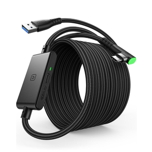 INIU Link Cable with Charging [16ft] for Meta Quest 3s Oculus Quest 3 Quest 2/Pro, Pico 4, PC VR, Steam VR, USB 3.0 High Speed Data Cable, USB C Charger Cord for VR Headset Accessories