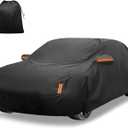X AUTOHAUX Car Cover for Honda Accord Sedan/Coupe 210D-PU Outdoor Full Car Cover All Weather with Door Zipper for Waterproof Windproof Sun Rain Snow Protection