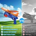 Fuwidvia 3 Pack Airplane Launcher Toys, 13.2'' LED Foam Glider Plane Toy for Boys, 2 Flight Modes Outdoor Flying Toys Birthday Gifts for Boys Girls 4 5 6 7 8 9 10 11 12 Year Old (Blue&Green&Orange)
