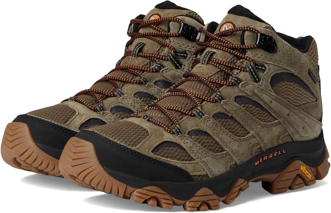 Merrell Men's Moab 3 Mid Wp Hiking Boot (10 Wide, New Olive/Gum)