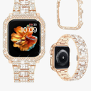 Mosonio Compatible with Bling Apple Watch Band Women 40/44/41/45/42/46mm with Shiny Metal Case, Full Sparking Luxury Diamond Bands and Cover Set, Cute Charming Strap for iWatch SE Series 10/9/8/7/6/5/4 (Size42mm)