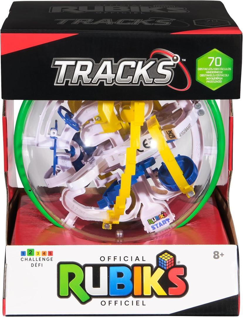 Rubiks Cube, Rubiks Tracks 70 3D Gravity Maze & 3D Puzzle Game with 70 Obstacles, Challenging Problem-Solving Brain Teaser, Fidget Toy, Sensory Puzzle for Adults, Teens, Kids, for Ages 8 & Up