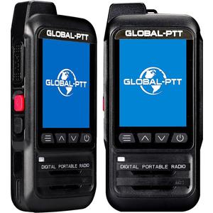 global-ptt P0 PoC Radio Unlimited Range, Lifetime Free PTT License with SIM Card IP67 Waterproof Float Rechargeable Walkie Talkie Nationwide Communication for Business, Marine & Outdoor (2, Black)