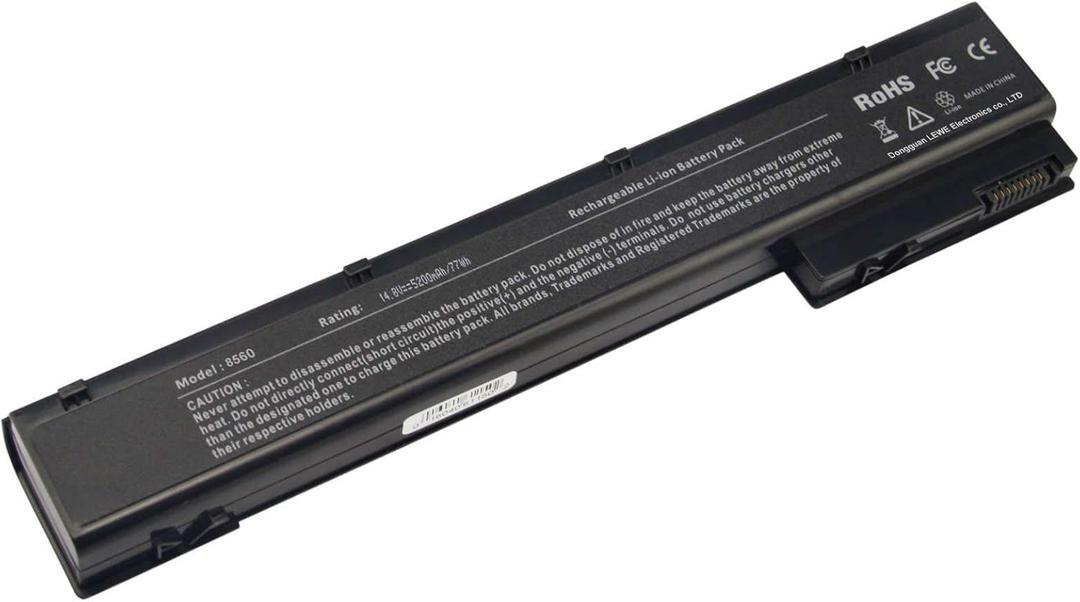ARyee 14.8V 5.2Ah 8570w Battery Laptop Replacement for HP Elitebook 8560W 8570W 8760W 8770W, fit 632113-151 632425-001 632427-001 HSTNN-IB2P HSTNN-LB2P HSTNN-LB2Q HSTNN-F10C HSTNN-I93C VH08