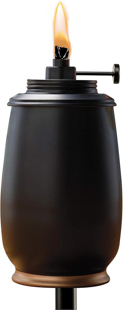 TIKI Kokomo 65" Metal Torch with Adjustable Flame Black Decorative Outdoor Lighting for Backyard, Lawn, Patio & Garden | Includes Long-Lasting Wick & Snuffer | Weather-Resistant Design