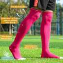 XZQTIVE Baseball Socks and Belt Combo,Over the Knee Softball Socks and Belt,Knee High Football Socks for Kids Youth Adults (Pink)
