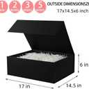 UoeRing 5 Pack Black Extra Large Gift Box 17x14.5x6 Inch Magnetic Lid, 1 Count