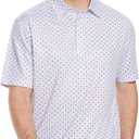 Golf Shirts for Men Dry Fit Short Sleeve Print Performance Moisture Wicking Polo Shirt (White), 5XL