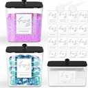 COAZEX 2 Pack Plastic Laundry Pods Container & Dryer Sheet Holder, Laundry Room Organization and Storage Jars with Lids, Scoops & Labels for Detergent, Powder, Scent Booster(Black Lid)