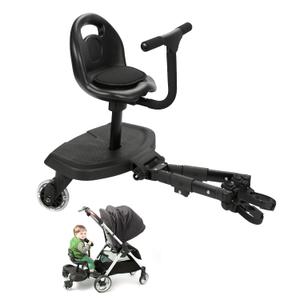 Universal 2-in-1 Stroller Board, Buggy Board with Detachable Seat Standing Board, Holds Children Up to 55lb,for 2-6-year-old Children. 2-1 Stroller Seat Attachment
