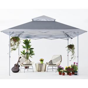 COOSHADE 13x13Ft Pop Up Canopy Tent Instant Folding Shelter 169 Square Feet Large Outdoor Sun Protection Shade(Grey) (Gray)