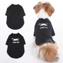 Pet Dog Shirt,Dog T-Shirts for Small Dogs,Print Dog T-Shirt,Small Dog Shirts with Sleeves,Dachshund Dog Shirts,Breathable Lightweight Dog T-Shirt,Soft Machine Washable Dog Shirt,Black,S