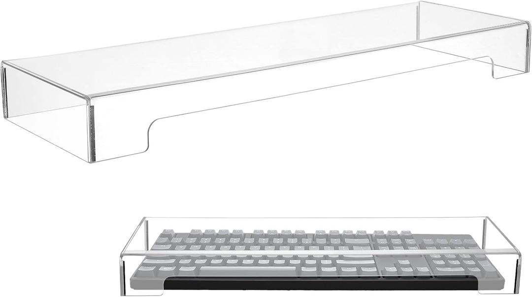 Tofficu Clear Acrylic Keyboard Dust Cover for Desktop Full Size Keyboard 4X4X1.9 Inch Waterproof Protective Cover for 104 Keys