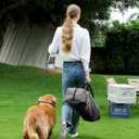 Veraste 33" L x 25" W x 25" H Collapsible Travel Dog Crate, Portable Soft Dog Kennel for Medium Large Dogs up to 60 lbs, 4-Door Foldable Travel Crate with Durable Mesh & Storage Bag, Grey
