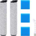 Brush Rollers Sponge Filters Replacement for Eureka NEW400 Wet and Dry Vacuum Cleaner - Accessories Parts（2 Brush Rollers +3 Sponges）