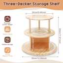 360 Rotating Storage Shelf for Toniebox 1/2, 3-Tier Organizer Holder for 30~40 Tonies Figures, Wooden Magnetic Stand Display for Tonie Box + Characters + Tonieplay Game + Controller