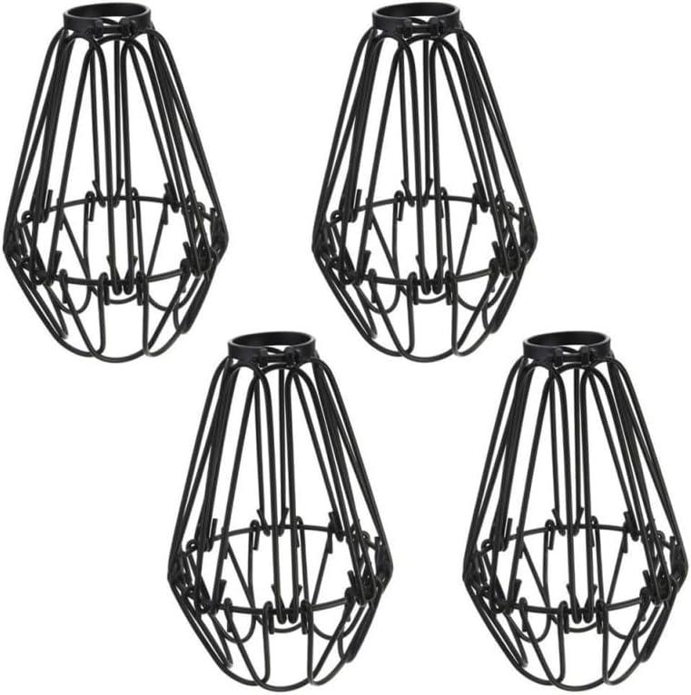 SOLUSTRE 4 Pcs Iron Wire lampshade lamp Guard for Ceiling Fan Hanging Metal Wire lamp Shade Metal Wire Cage Vintage Lamp Guard Vintage Industrial Light Bulb Cage Industrial Light