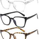 EYEURL Cat Eye Reading Glasses for women - 5 Pack Blue Light Blocking Reading Glasses Ladies +0.00 Fashion Square Frames Magnification with Spring Hinge