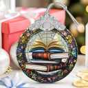 Book Lovers Gifts: Stained Glass Book Ornaments for Christmas Tree
