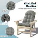 Adirondack Chair Cushion, Rocking Chair Cushion 44x19.4x4 inch, High Back Patio Cushions of Upper and Lower with Ties, Sunscreen and Fade-Resistant (Gray, 2)