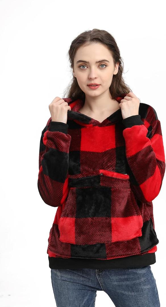 LINYUCHEN Cat Pouch Hoodie Large Pet Pouch Sweatshirt Puppy Kitten Holder Carrier Pullover Tops for Women (Red), Large