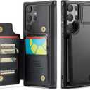 Vinich for Samsung Galaxy S24 Ultra Wallet Case with Card Holder, RFID Blocking Credit Slots Kickstand Shockproof Phone Cover Fit for Galaxy S24 Ultra 6.8" Black