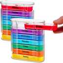 MEDca Weekly Pill Organizer, Four Times-a-Day, Pack of 2 Dispensers with Stackable AM/PM Compartments (Multicolor)