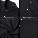 J.VER Men's Linen Short Sleeve Shirts Cotton Casual Lightweight Button Down Shirt Beach Vacation Summer Tops with Pocket (Black, XL)