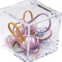 KissYou Acrylic Box with Lid Clear Square Cube Face Towel Storage Box Desk Organizers Aesthetic Hair Accessories Gift Box (2.4 x 2.4 x 2.4 Inch)