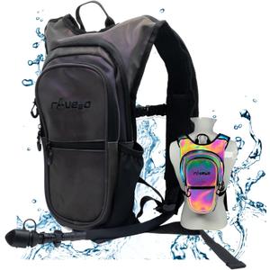 Rave Hydration Backpack  Anti-Theft Festival Hydration Pack with 1.5L Leakproof TPU Bladder  Slim, Insulated Water Pack with Secret Pockets & Breathable Back  for Raves, Music Festivals, EDC