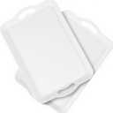 2 Pack Large Melamine Serving Trays White with Handles, 16x11 Rectangular Melamine Serving Food Platter, Dishwasher Safe Trays for Eating Appetizer Charcuterie Snack Fruit Desserts