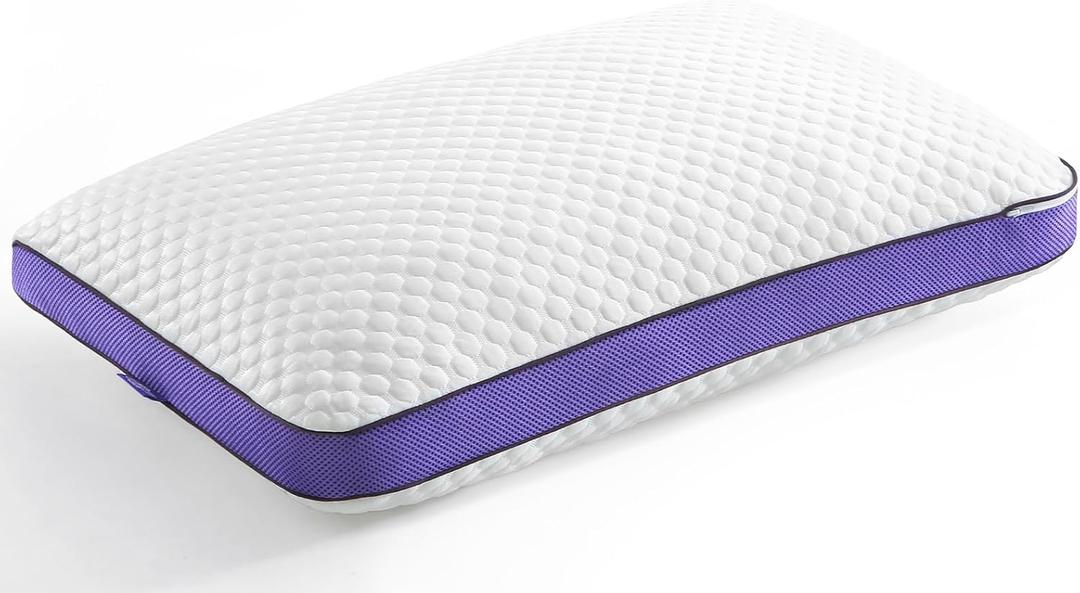 BPC Shredded Memory Foam Pillow Queen Size, Cooling Bed Pillow for Sleeping, Adjustable Firm Soft Support for Side Back Stomach Sleepers, Hypoallergenic Removable Washable Cover, CertiPUR-US, 1 Pack