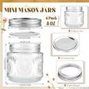 Mason Jars 8 oz - Vintage Small Glass Mason Jars with Silver Metal Lids, Regular Mouth Canning Jars, Safe For Storage, Canning, Pickling, Preserving, Fermenting, DIY Crafts & Decor (6Pack)
