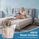 Lock Sheet Holders Keep Sheets Firm & Tight, Heavy Duty Bed Sheet Holder Straps for Corners, No More Loose Sheets or Wrinkles, Strong Grip Universal Sheet Clips, White