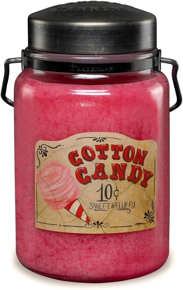 McCalls Candles | Cotton Candy | 26 oz Scented Candle | USA-Poured | Vintage Rustic Jar | Sweet Sugar & Vanilla Whimsy Fragrance