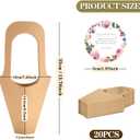 Xialgshe 20 Pcs Kraft Paper Flower Gift Bags, Bouquet Bags, Cone Flower Bouquet Bags with Handles for Weddings, Paper Wedding Birthday Gift Bags, Valentine’s Day Gift Bags