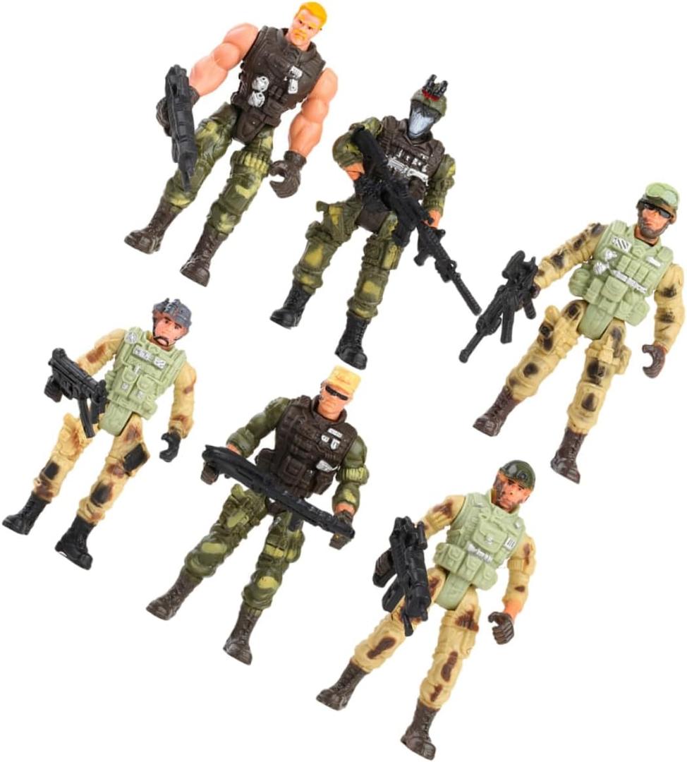 BESTonZON 6pcs Toy Tanks Soldier Figurines Army Soldiers for Kids Toys Set Random Style