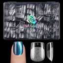 UNA GELLA Extra Short Nail Tips Square, Pre-etched Matte Extra Short Square Press on Nails 240pcs Soft Gel Nail Tips Clear Acrylic Fake Nails for DIY Salon 12 Sizes At Home