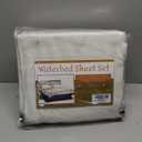 Shreem Linen Queen Waterbed Sheets, 4-Piece 100% Egyptian Cotton Attached Sheet Set with 15" Deep Pocket, Soft & Breathable Bedsheets for Water Beds, Ivory Solid