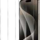 Screen Protector for iPhone 15 Pro, Tempered Glass Film, Ultra HD 9H Hardness Case Friendly Anti Scratch Bubble Free Ultra Resistant Oil-Resistant Shatter Protection, 3-Pack