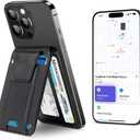 TopMade for Magsafe Wallet, Works with Apple Find My, Strongest Magnetic Wallet for iPhone 17/16/15/14/13/12 Series, Magnetic Card Holder with Adjustable Stand, 9 Cards Holder, Carbon Fiber Black