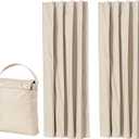 Amazon Basics Portable Blackout Curtain Shade with Suction Cups, 50" x 78", 2-Pack, Beige