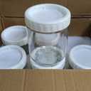 Hoa Kinh Glass Overnight Oats Jars with Lids, 20oz 6Pack Leak Proof Small Stackable Jars Kitchen Canisters for Overnight Oats, Cereal, Clear Empty Glass Jar with Lids for Kitchen(White 6Pack)