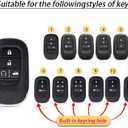 TPU Key Fob Cover Compatible with Honda Accord Civic HR-V CR-V Pilot Sport SI EX EX-L Touring etc Smart Key--Premium Soft TPU 360 Degree Full Protection Key Shell(Clear)