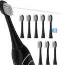Replacement Heads for Waterpick Sonic Fusion 2.0-Brush Heads for Waterpik Sonic-Fusion SF01, SF02, SF03 & SF04,8 Pack Black