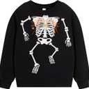 RETSUGO Toddler Little Boys 100% Cotton Crewneck Sweatshirts Long Sleeve Shirt Pullover Sweater Kid Fall Clothes 2-7 Years, Halloween-b