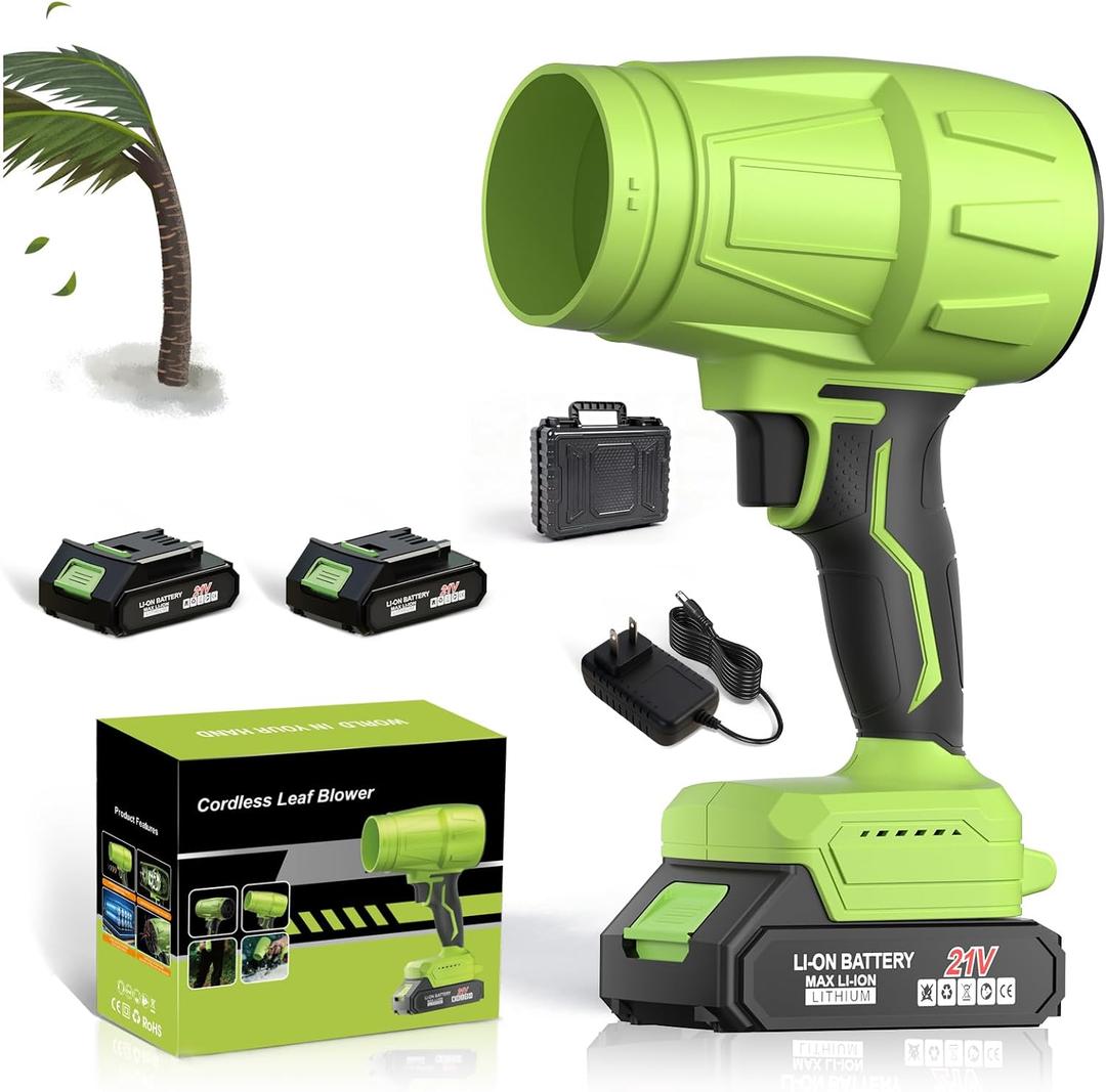 990,000 RPM 21V Cordless Leaf Blower with 26.0Ah Batteries - Handheld Electric Blower for Patio Cleaning, Car Drying, Leaves and Dust,Universal, Gifts for Men Husband Father